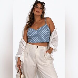 NWT Lane Bryant Fitted Striped Crop Cami Size 18